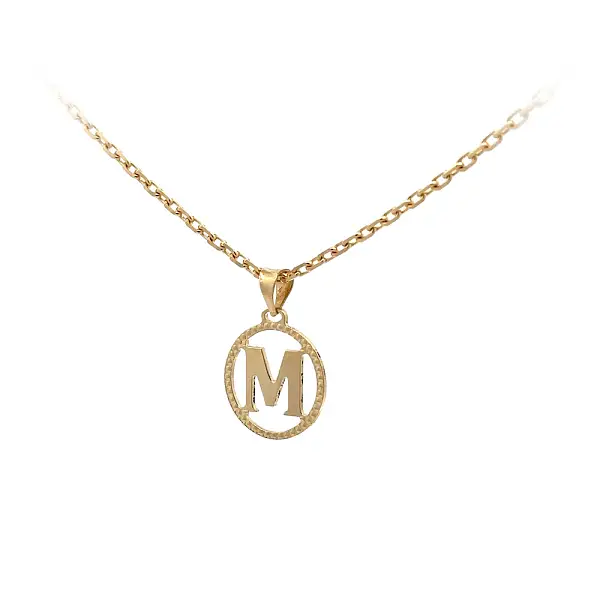Gold Pendant Letter M