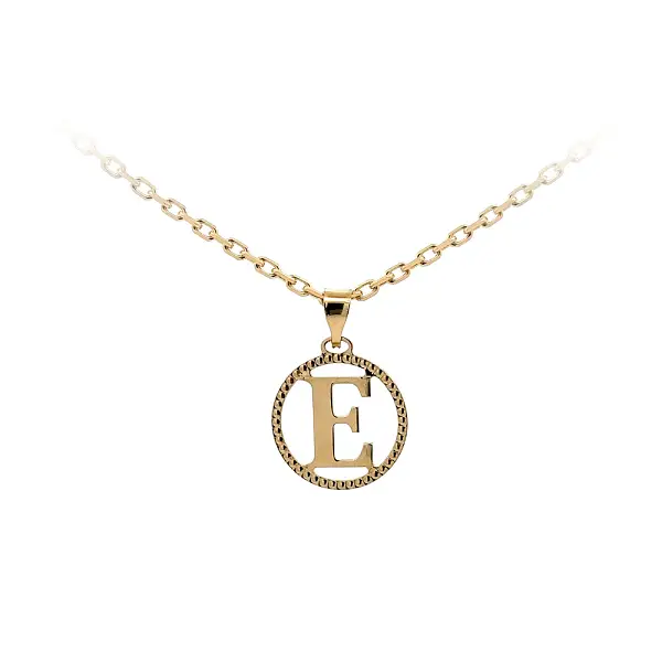 Gold Pendant Letter E