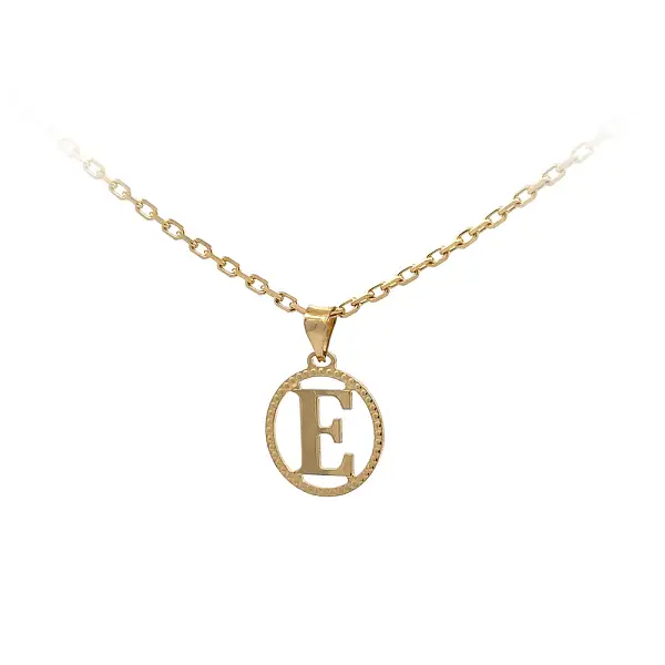 Gold Pendant Letter E
