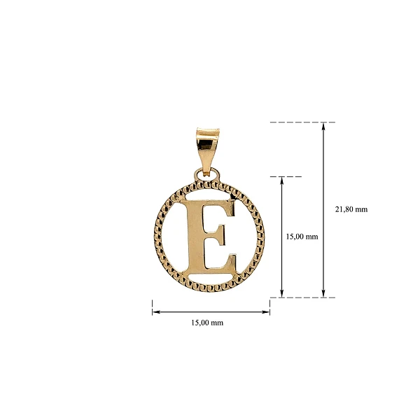 Gold Pendant Letter E