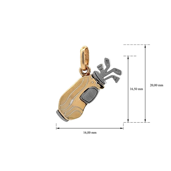Pendant Golf Bag made of Combined Gold