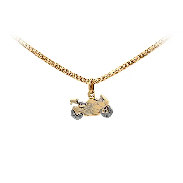 Pendant Motorbike made of Combined Gold