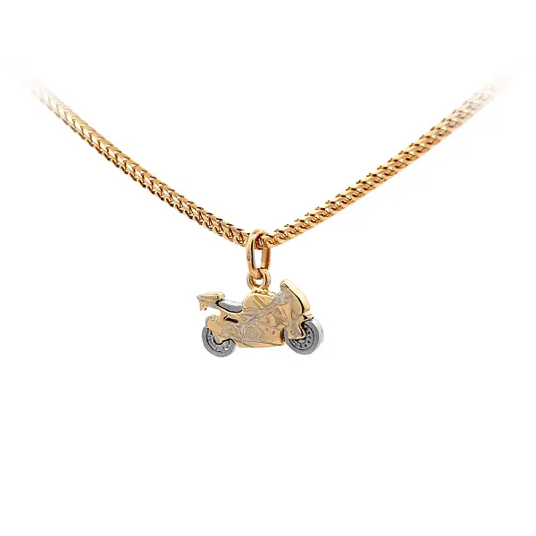 Pendant Motorbike made of Combined Gold