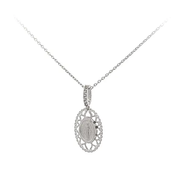 Pendant Madonna Virgin Mary with Zircons