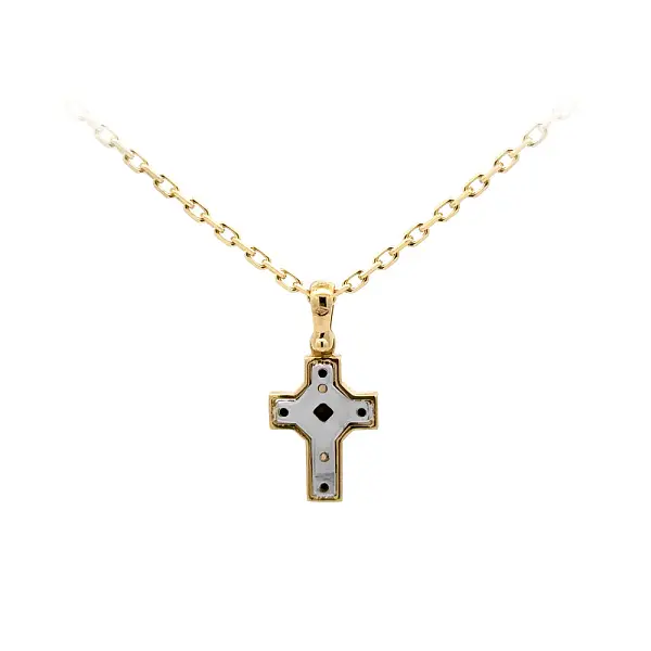 Pendant Cross of Combined Gold