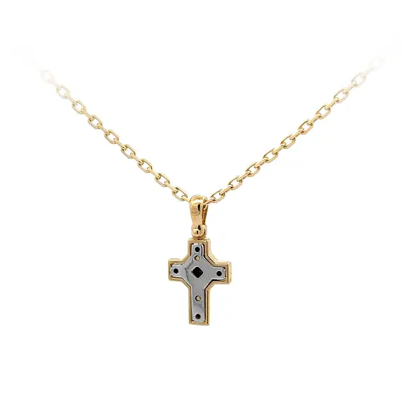 Pendant Cross of Combined Gold