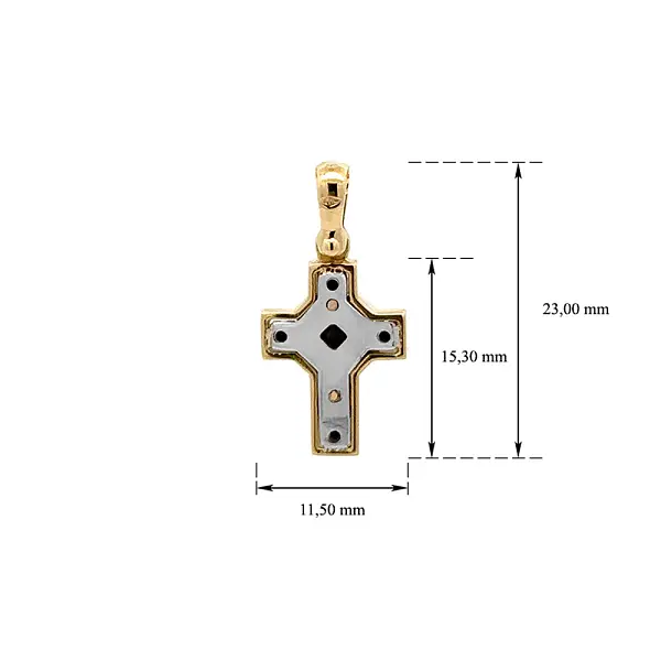 Pendant Cross of Combined Gold