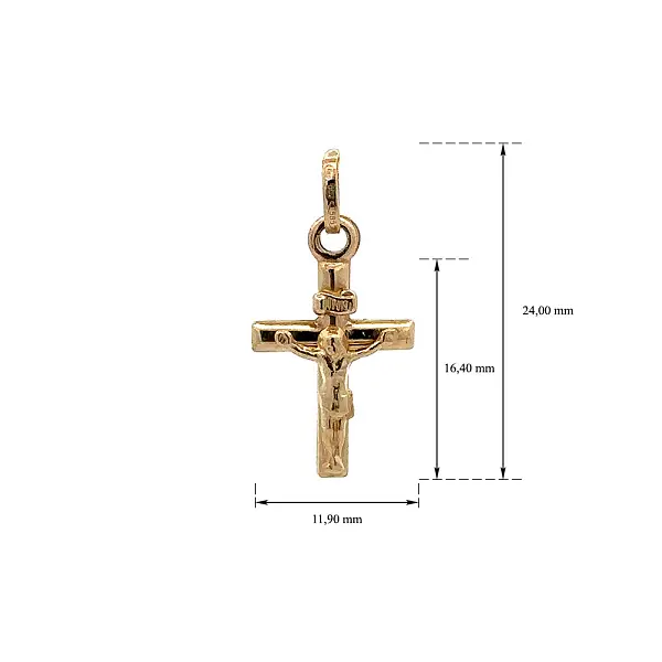 Gold Pendant Cross with Jesus Christ