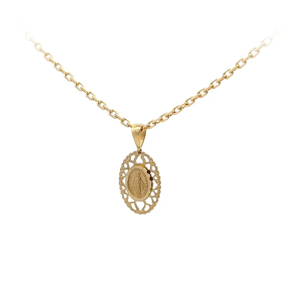 Gold Pendant Madonna Virgin Mary