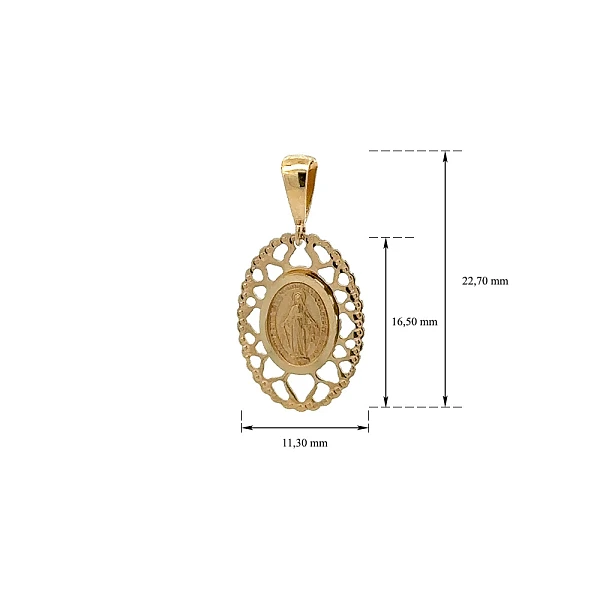 Gold Pendant Madonna Virgin Mary