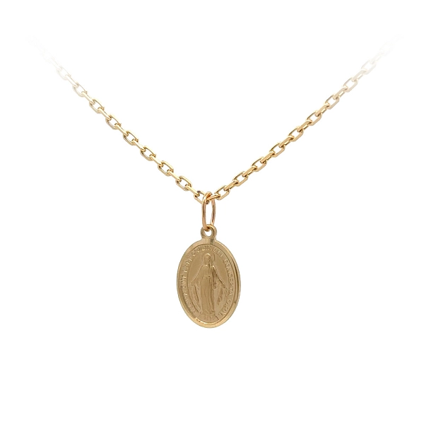Gold Pendant Madonna Virgin Mary
