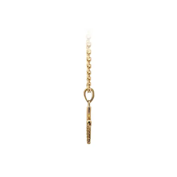 Gold Pendant Cross with Zircons