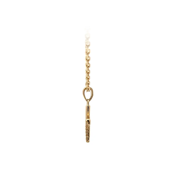 Gold Pendant Cross with Zircons