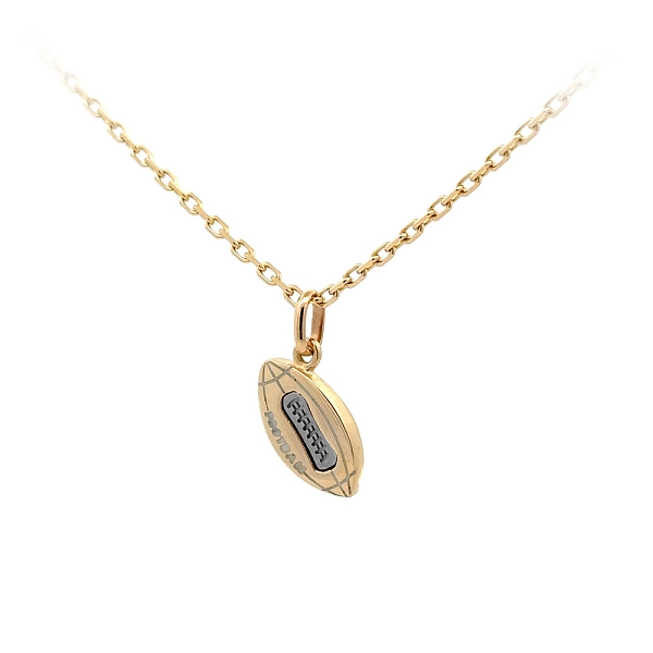 Pendant Rugby Ball made of Combination Gold