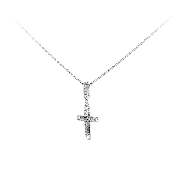 Pendant Cross with White Gold Zircons