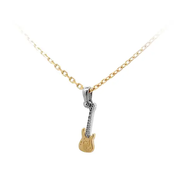 Pendant Guitar made of Combined Gold