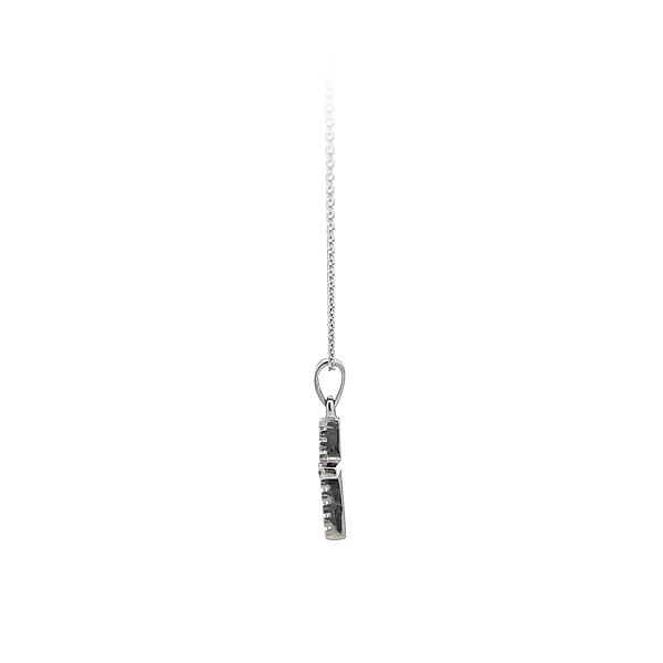 Pendant Cross with White Gold Zircons