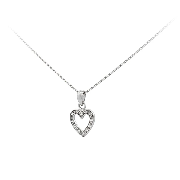 Pendant Heart with White Gold Zircons