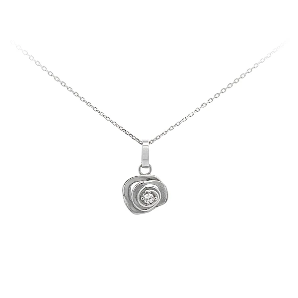 White Gold Zircon Pendant