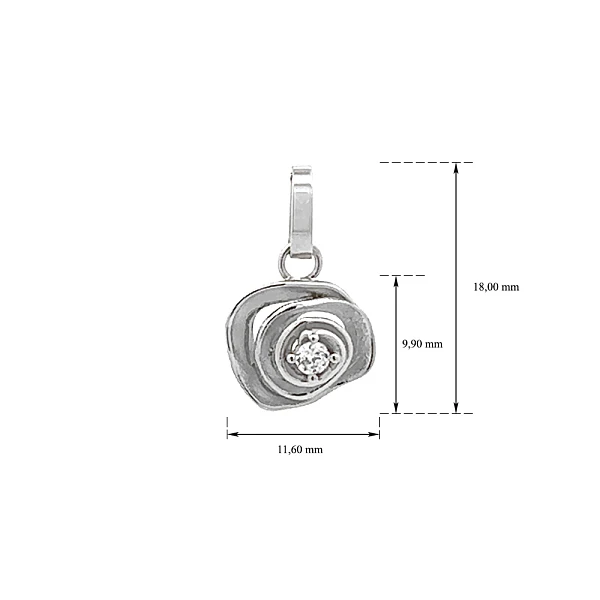White Gold Zircon Pendant