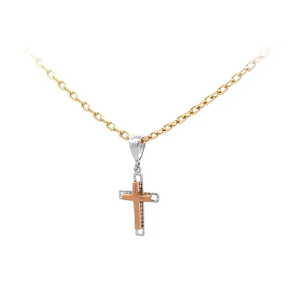 Pendant Cross of Combined Gold