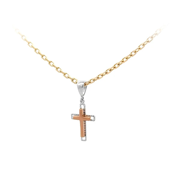 Pendant Cross of Combined Gold