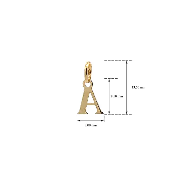 Gold Pendant Letter A