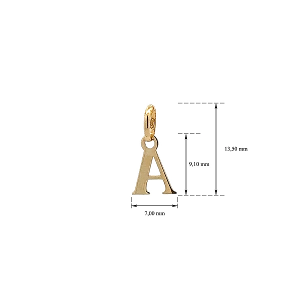Gold Pendant Letter A