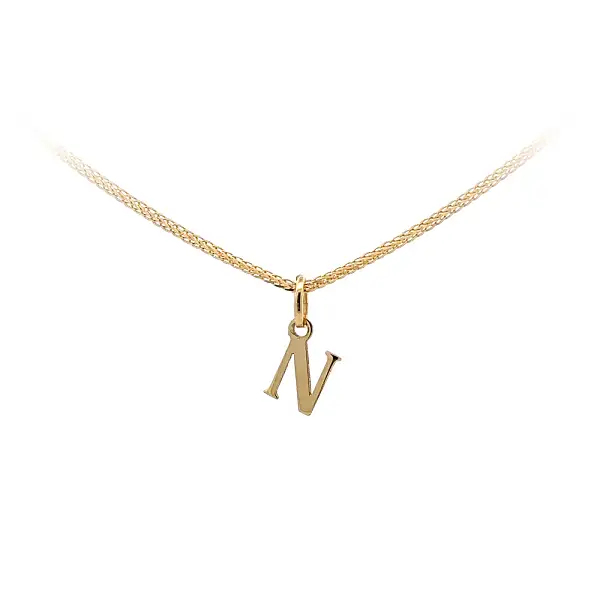 Gold Pendant Letter N