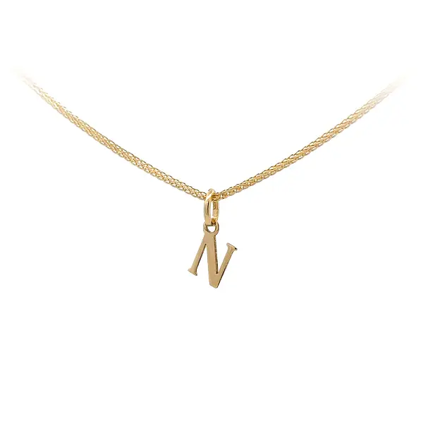 Gold Pendant Letter N