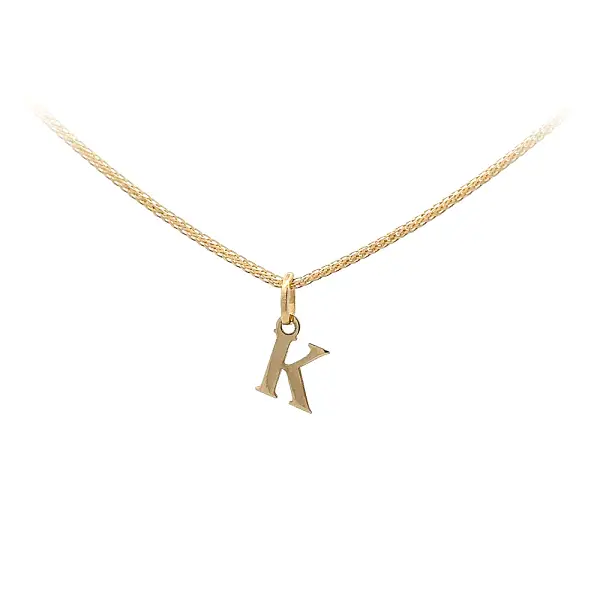 Gold Pendant Letter K