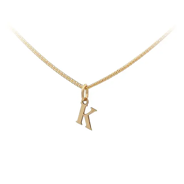 Gold Pendant Letter K