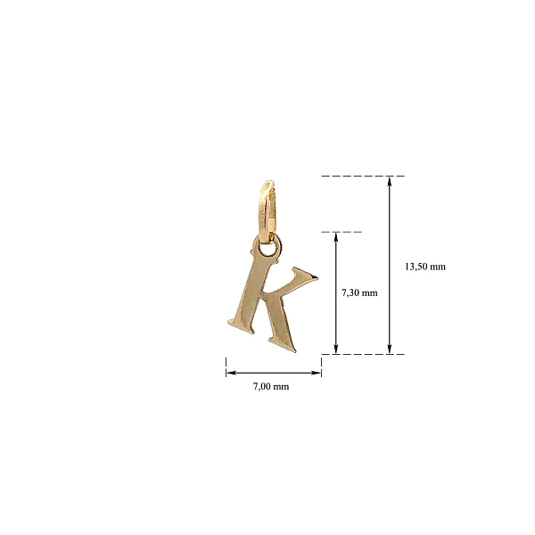 Gold Pendant Letter K