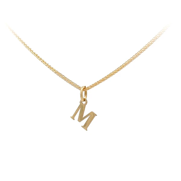Gold Pendant Letter M