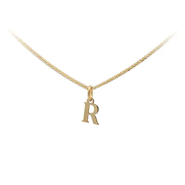 Gold Pendant Letter R