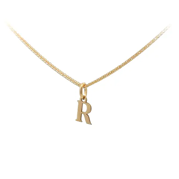 Gold Pendant Letter R