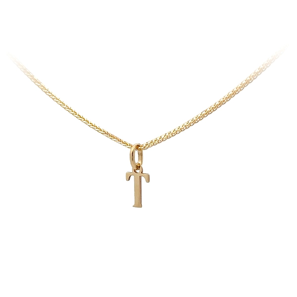 Gold Pendant Letter T