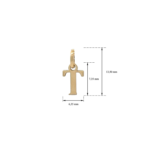 Gold Pendant Letter T
