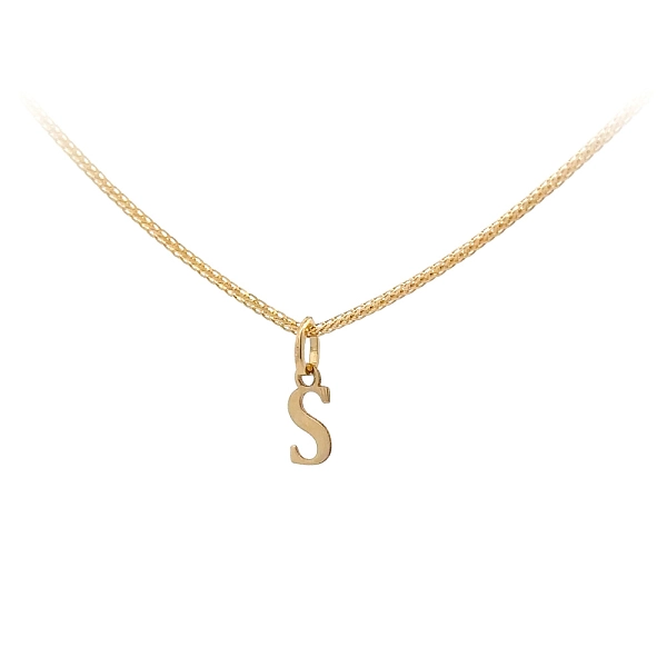 Gold Pendant Letter S