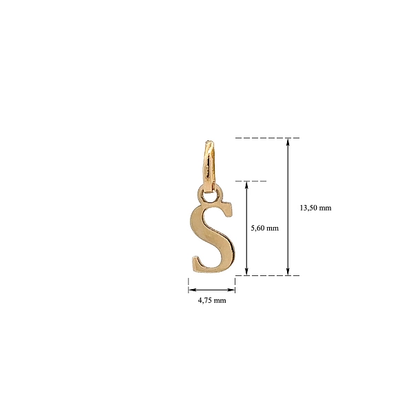 Gold Pendant Letter S