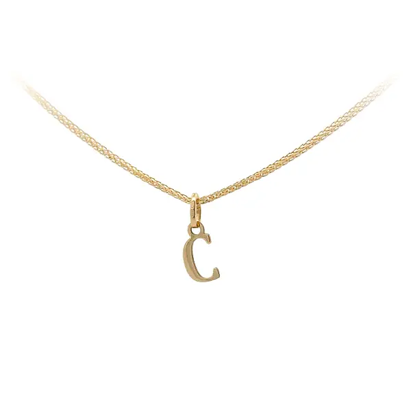 Gold Pendant Letter C