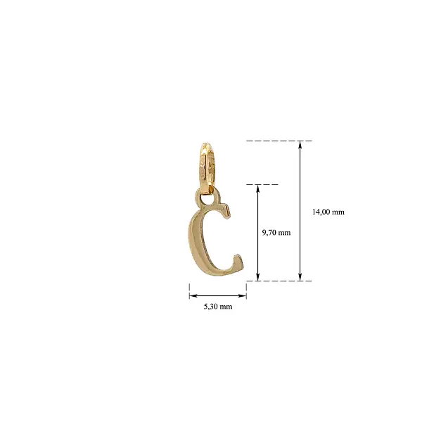 Gold Pendant Letter C