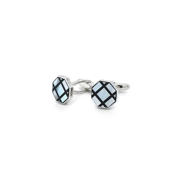 White Gold Cufflinks with Pearl