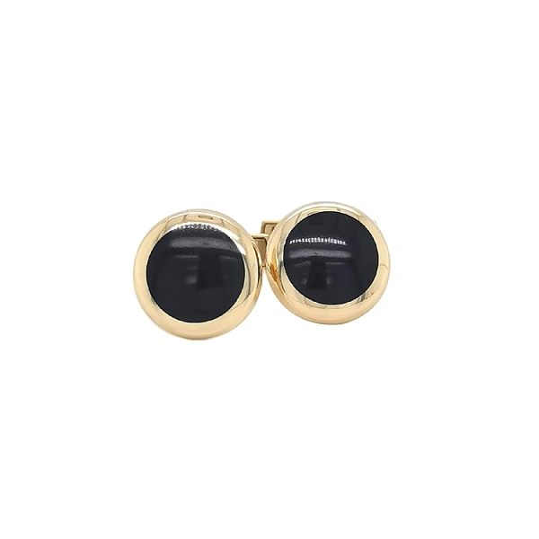 Gold Cufflinks with Onyx