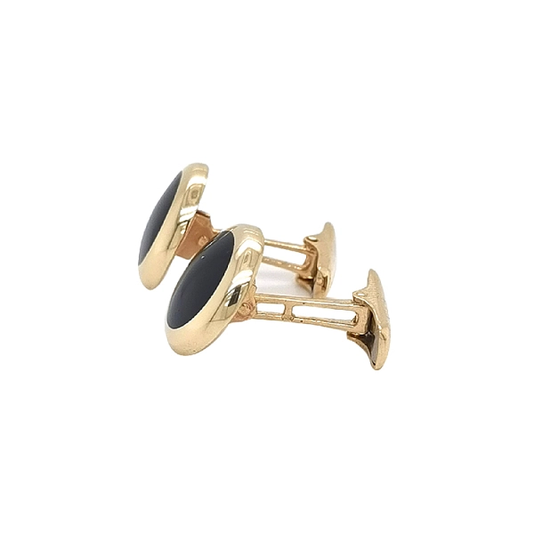Gold Cufflinks with Onyx