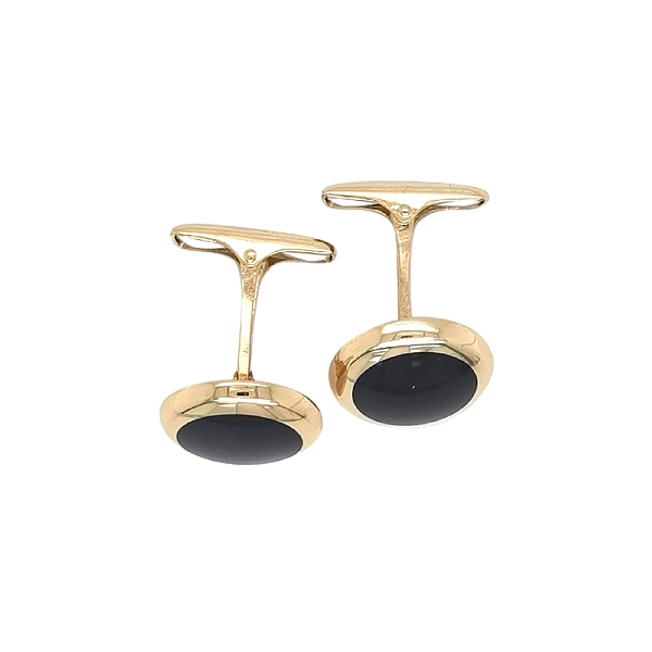 Gold Cufflinks with Onyx