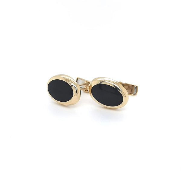 Gold Cufflinks with Onyx
