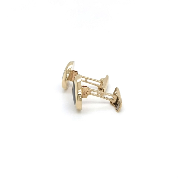 Gold Cufflinks with Onyx