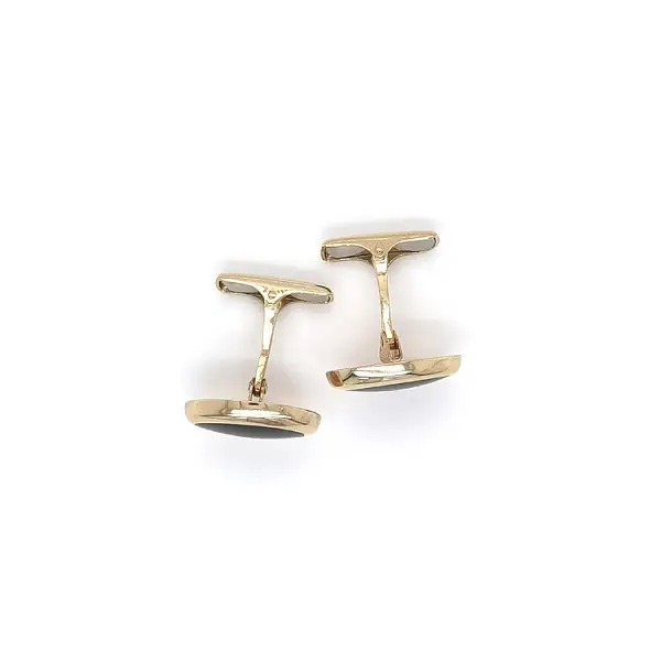 Gold Cufflinks with Onyx
