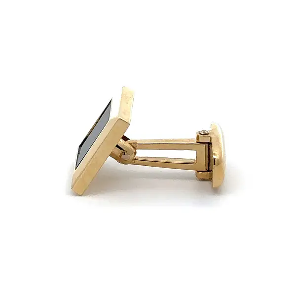 Gold Cufflinks with Onyx